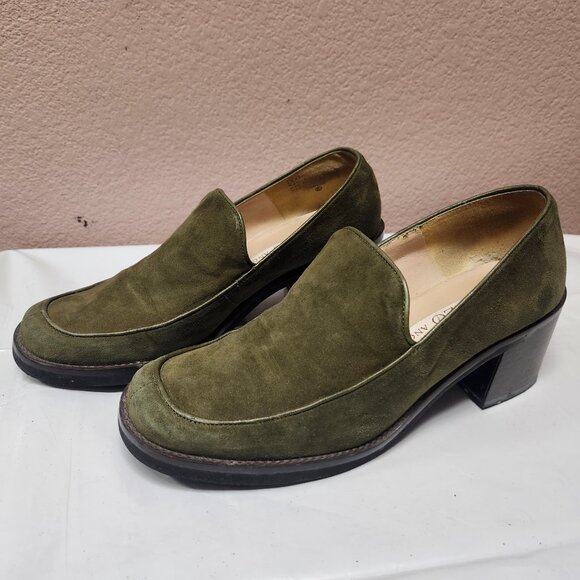 Enzo Angiolini Shoes - Enzo Angiolini green suede heels- Size 6.5
